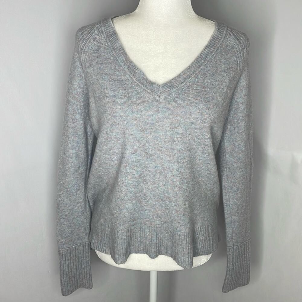 J crew merino wool blue multi color sweater